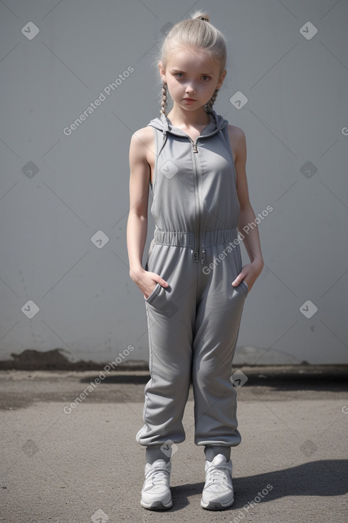 Russian child girl with  gray hair