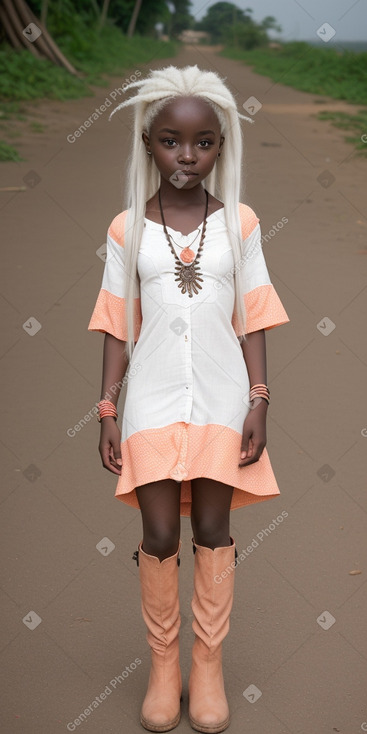 Togolese child girl with  white hair