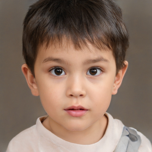 Neutral white child male with short  brown hair and brown eyes