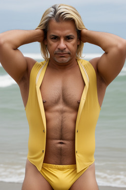 Colombian 45 years male with  blonde hair