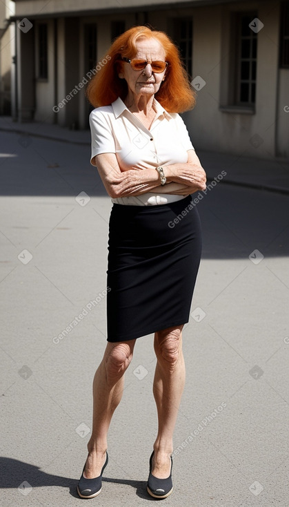 French elderly female with  ginger hair