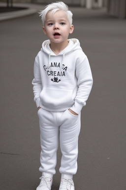 Canadian infant boy with  white hair