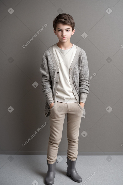 Teenager boy with  gray hair