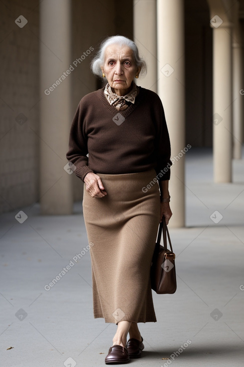 Syrian elderly female with  brown hair