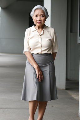 Filipino elderly female with  gray hair