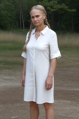 Belarusian middle-aged female with  blonde hair