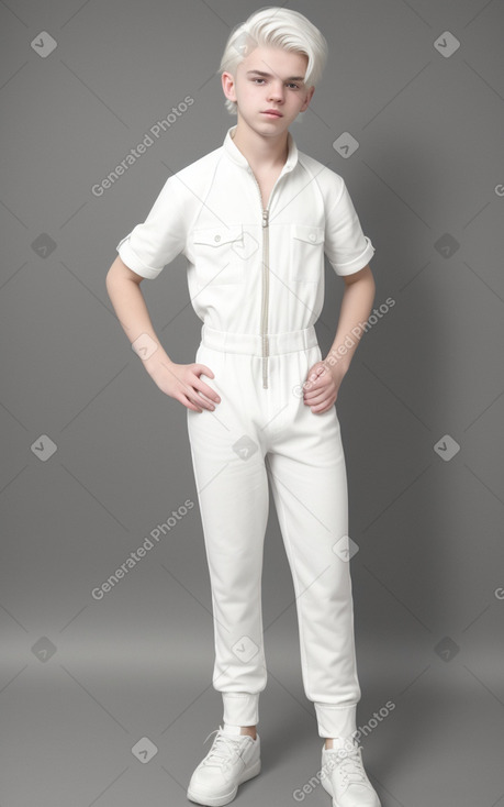 Teenager boy with  white hair