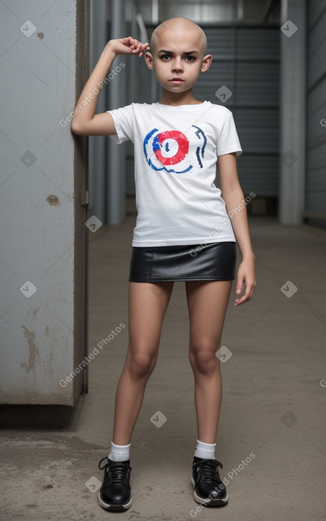 Panamanian child female with  white hair