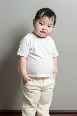 Chinese infant boy with  white hair