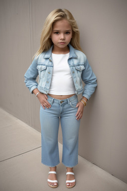 Hispanic child girl with  blonde hair