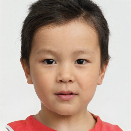 Neutral white child male with short  brown hair and brown eyes