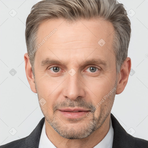 Neutral white adult male with short  brown hair and brown eyes