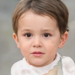 Neutral white child male with short  brown hair and brown eyes