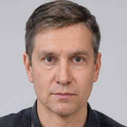 Neutral white adult male with short  brown hair and brown eyes