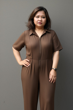 Malaysian middle-aged female with  brown hair