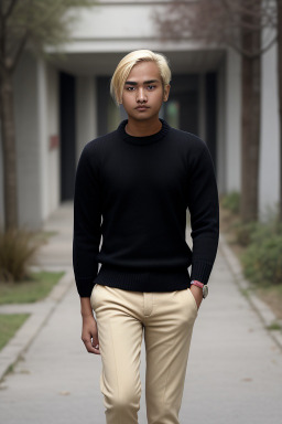 Nepalese young adult male with  blonde hair