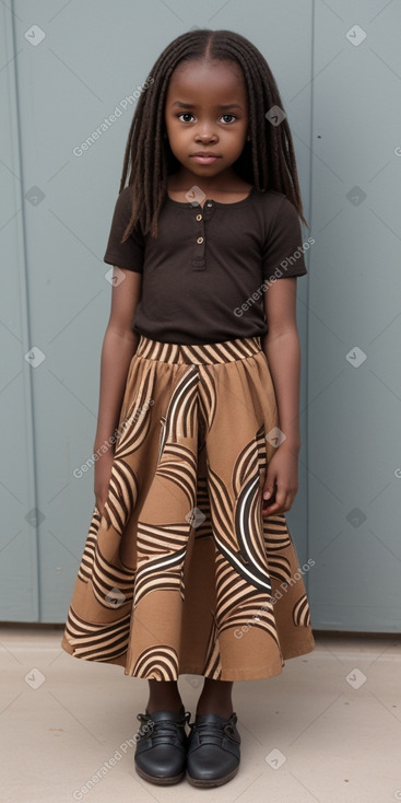 African child female with  brown hair