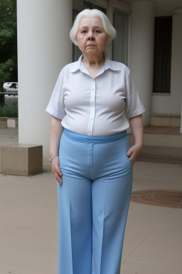 Ukrainian elderly female with  white hair