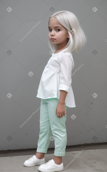 Honduran child girl with  white hair