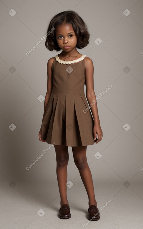 African american child female with  brown hair