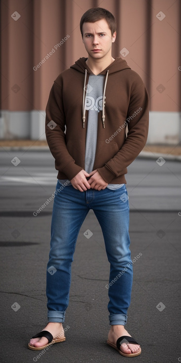 Russian adult male with  brown hair