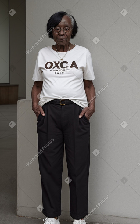Elderly non-binary with  black hair