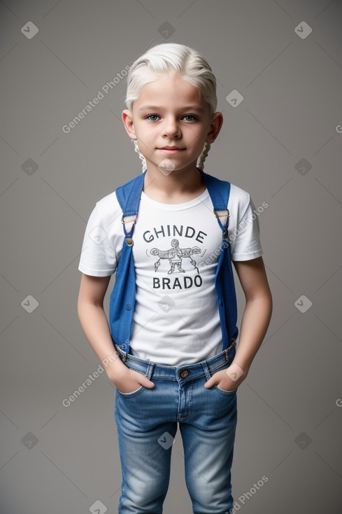 Romanian child boy with  white hair