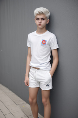 Serbian teenager boy with  white hair