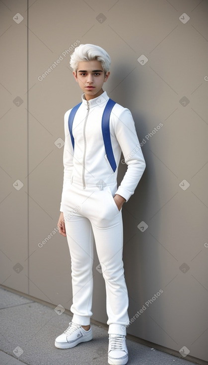 Iranian teenager boy with  white hair