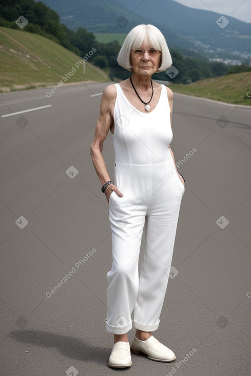 Austrian elderly female with  white hair