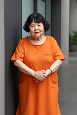 Taiwanese elderly female with  black hair