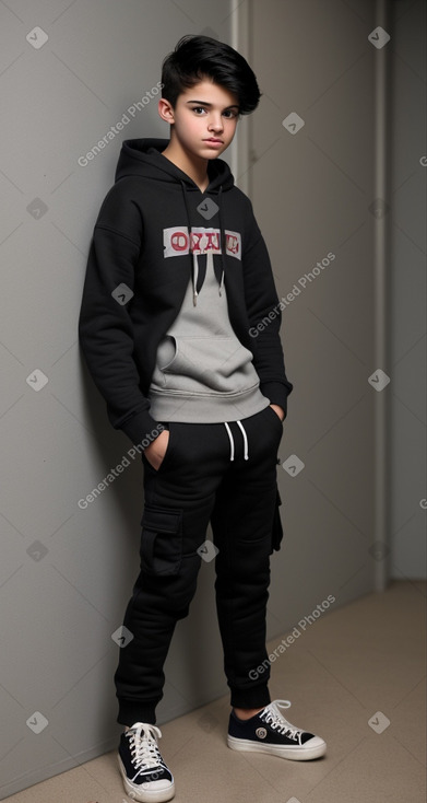 British teenager boy with  black hair