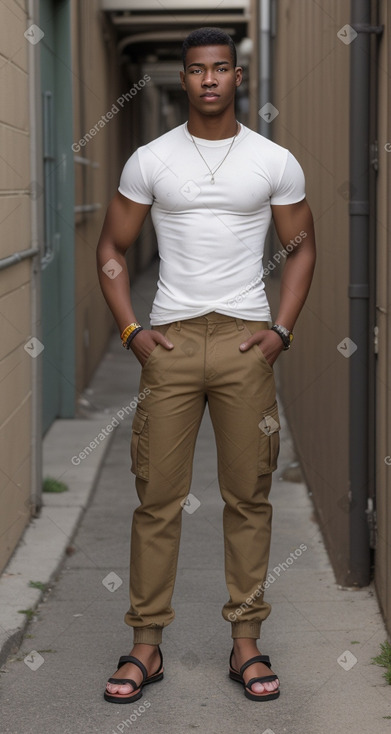 African american young adult male with  blonde hair