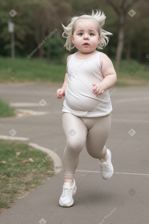 Serbian infant girl with  white hair