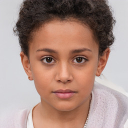 Neutral white child female with short  brown hair and brown eyes