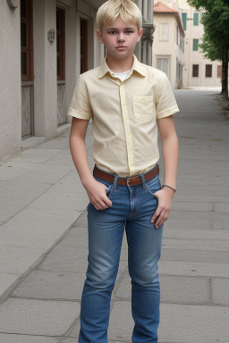 Croatian teenager boy with  blonde hair