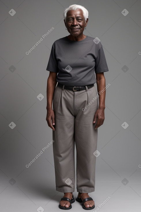 Elderly non-binary with  gray hair