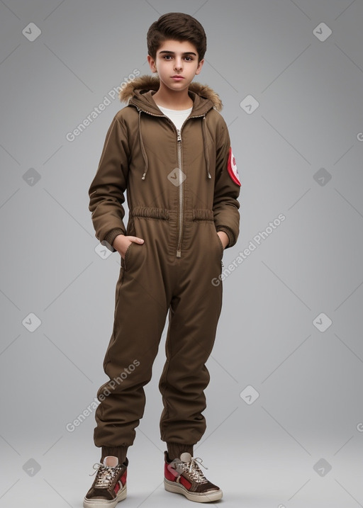 Lebanese teenager boy with  brown hair