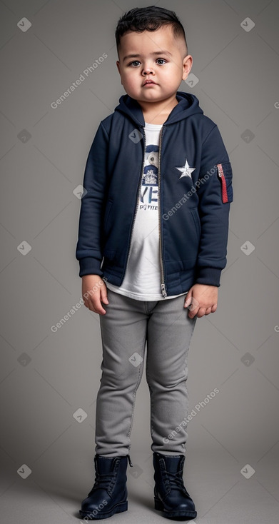 New zealand infant boy with  gray hair