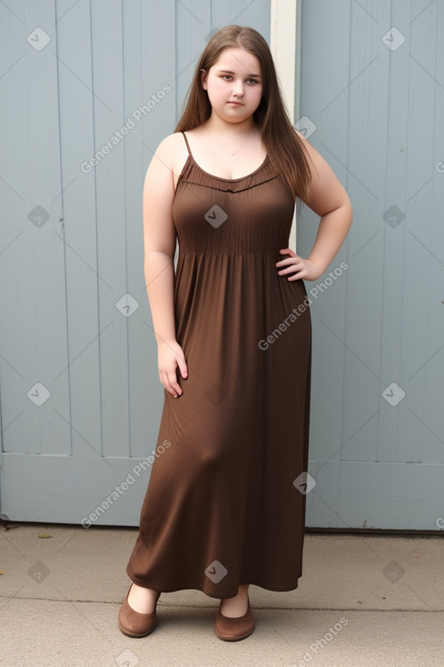 Polish teenager girl with  brown hair