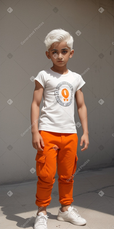 Arab child boy with  white hair