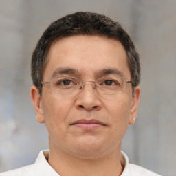Neutral white adult male with short  brown hair and brown eyes