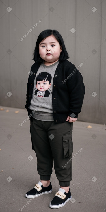 Chinese child girl with  black hair