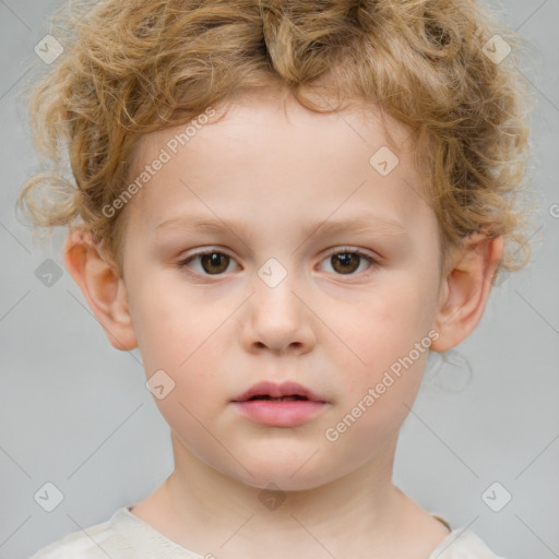 Neutral white child male with short  brown hair and brown eyes