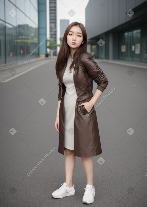 Korean adult female with  brown hair