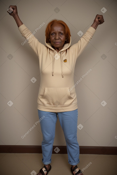 Ugandan elderly female with  ginger hair