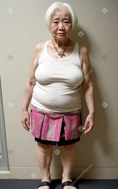 Japanese elderly female with  white hair