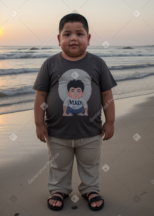 Mexican child boy with  gray hair