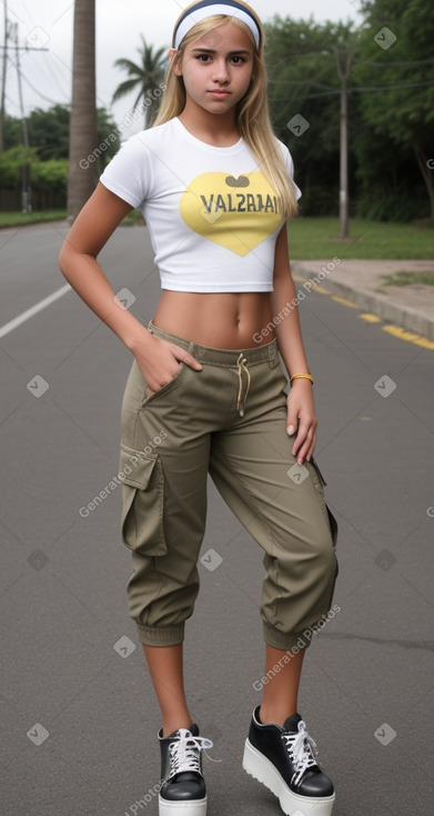 Venezuelan teenager girl with  blonde hair