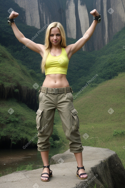 Brazilian adult female with  blonde hair